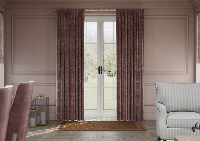 William Morris At Home Marigold Velvet, Berry - Made to Measure Curtains - Image 3